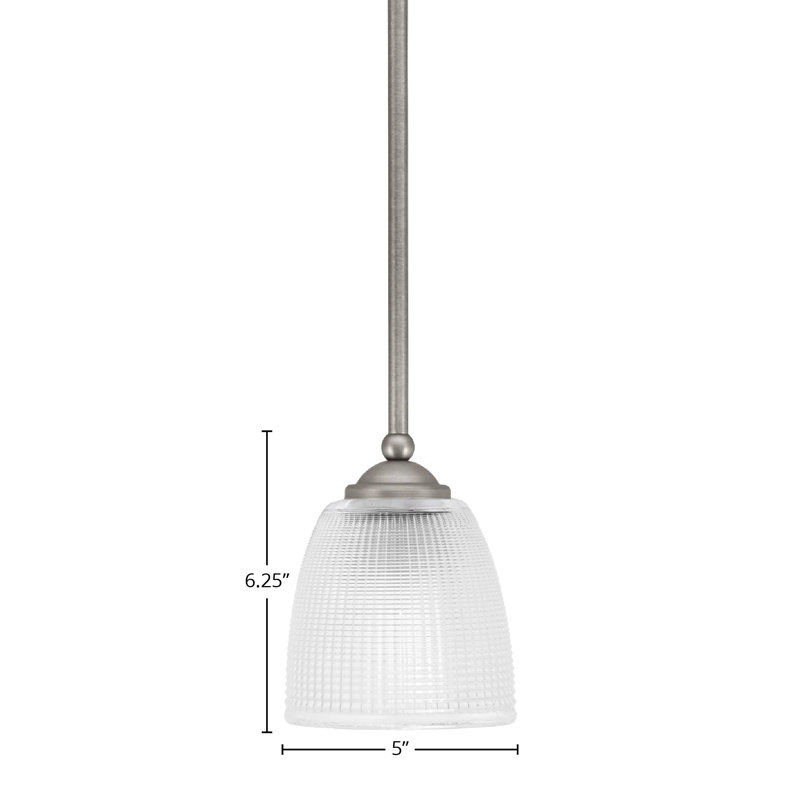 Mini-luminaire suspendu suspendu Zilo, fini granit foncé avec verre de 5 po, Graphite