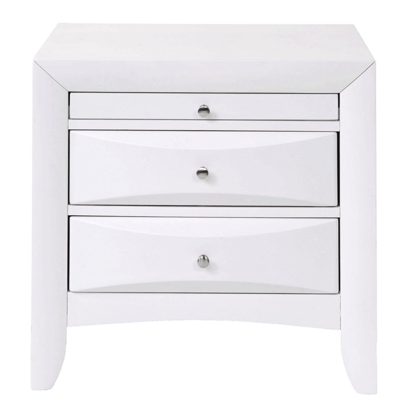 Table de chevet blanche avec 2 tiroirs