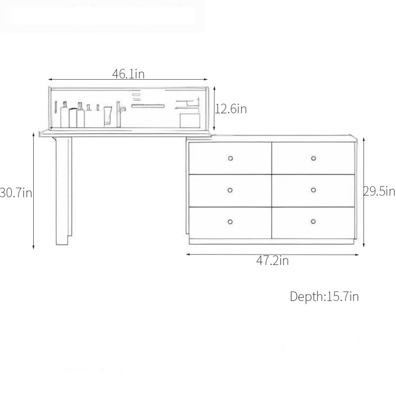 Commode en bois massif noir noyer