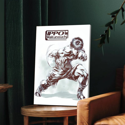 1 PC muraux affiches encadrées, manga de boxe, art décoratif sur toile, affiche IPPO Makunouchi pour le salon, la chambre à coucher, le bureau, la décoration moderne, la peinture, le prêt à accrocher, cadeau pour les fans