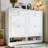Wooden Shoe Cabinet with 4 Flip Drawers & 2 Storage Drawers, Farmhouse Shoes Rack for Entryway & Hallway, White-721556806