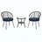 3-Piece Outdoor Rattan Bistro Set, 2 Wicker Chairs & Round Glass Table for Patio, Balcony & Courtyard-1707136841