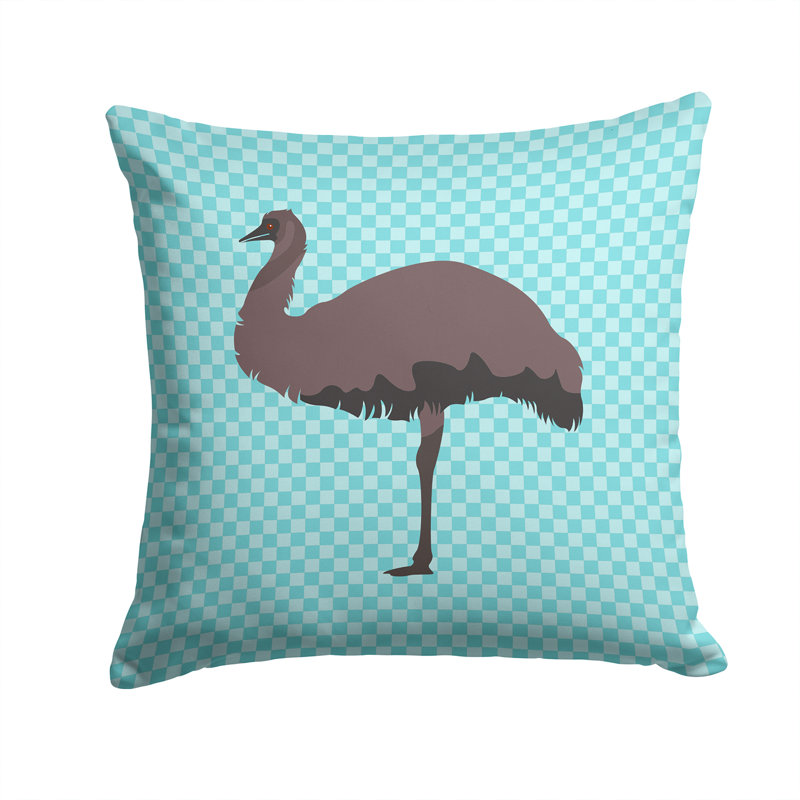 Coussin extérieur à damier ume, Bleu, 14 po x 14 po