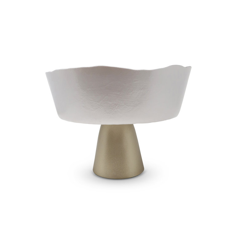 Bol décoratif en verre, Or/blanc