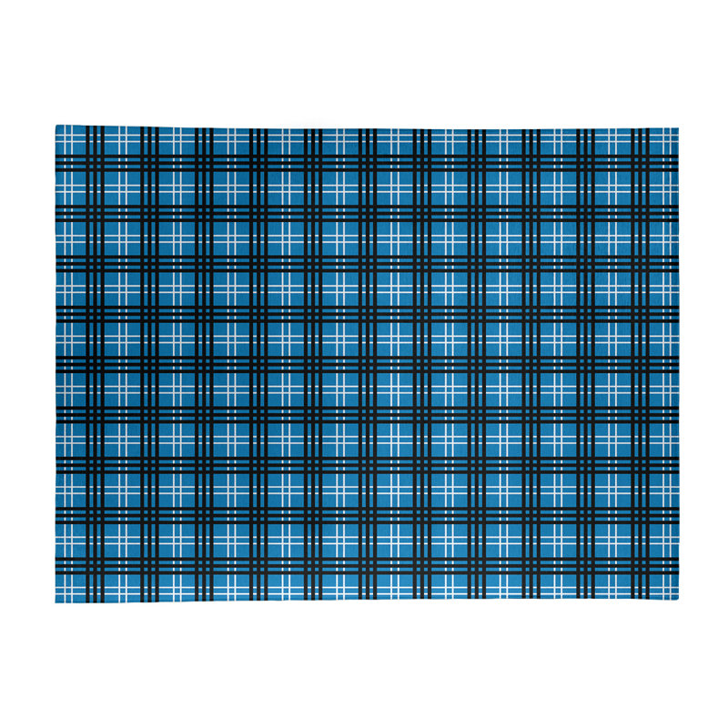 Tapis à carreaux bleu, Rectangle 9 pi x 12 pi