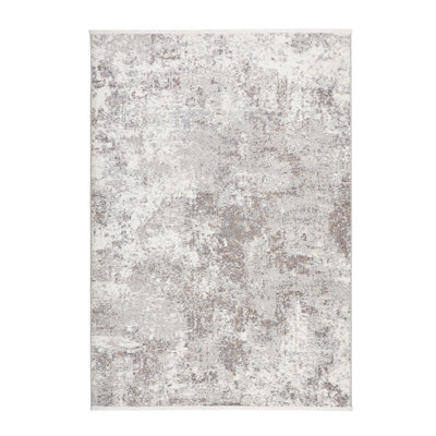 Tapis gris lavable à endos antidérapant à motif abstrait Everwash de Town & Country Living