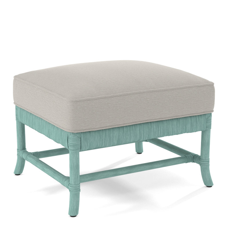 Lafayette Ottoman, Navy, White Performance Fabric; 0851-94