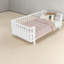 Lits simples blancs robustes, fer et conception en MDF pour le confort des enfants