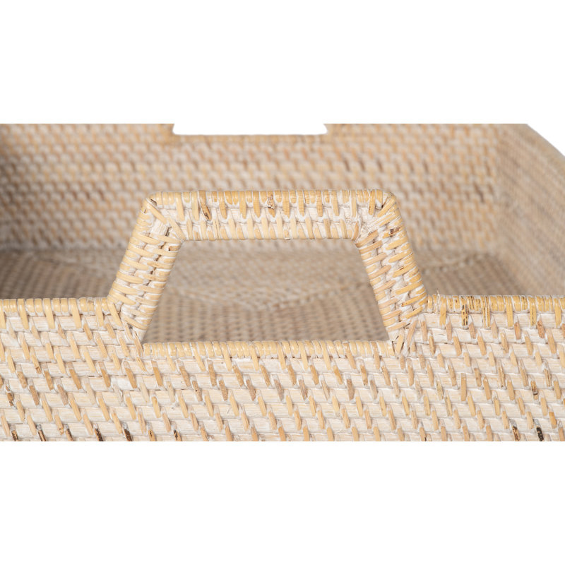 Wicker Tray, White