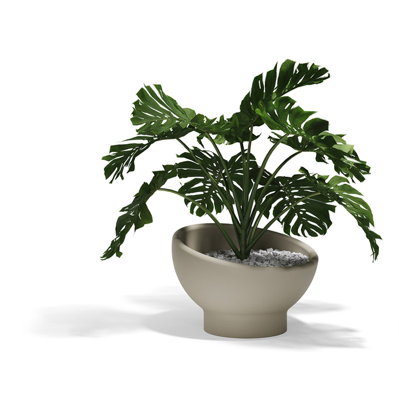 Luna Planter, 22.75" H x 33.5" W x 33.5" D, Ecru