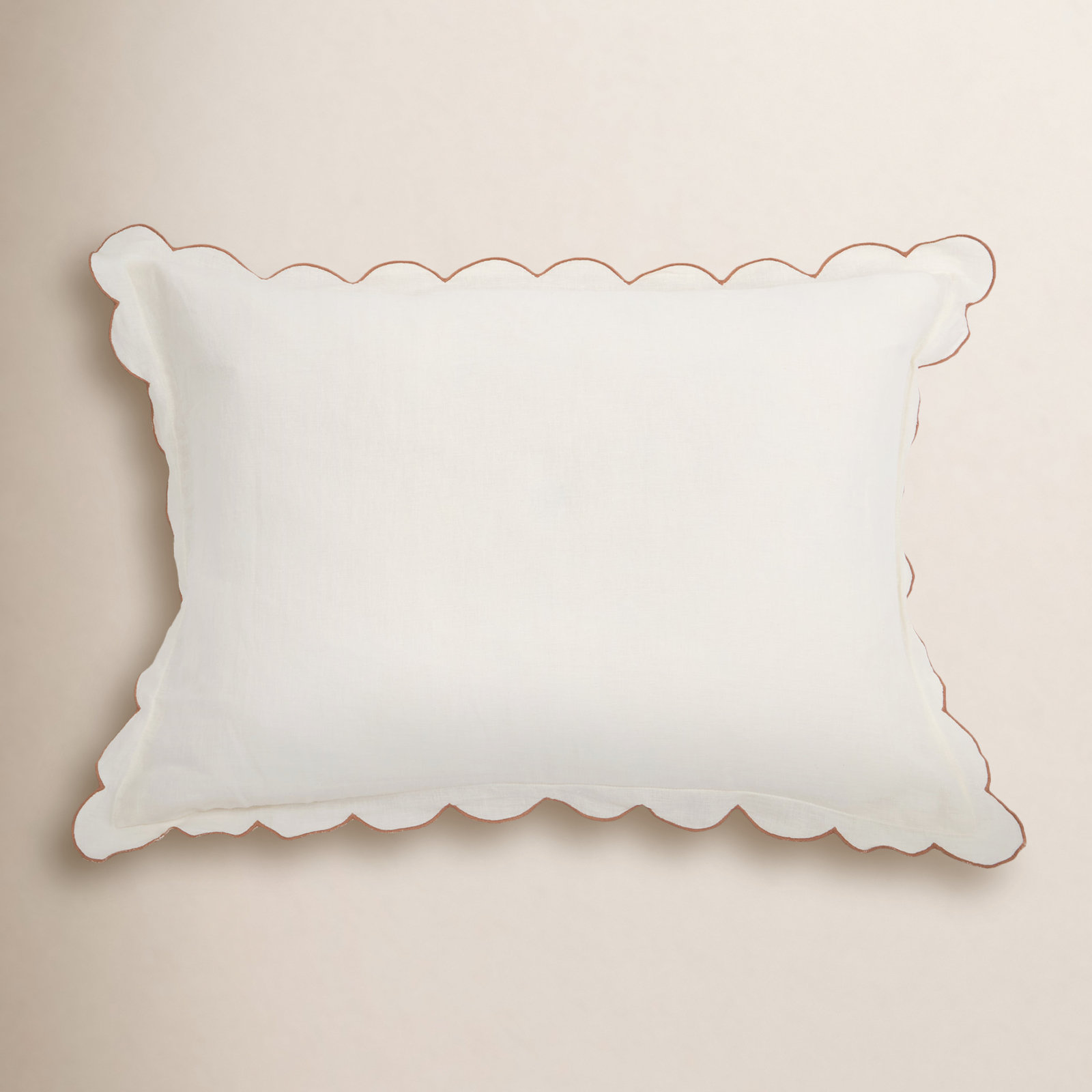Kelly Linen Shams, Cream/Terra Cotta, King
