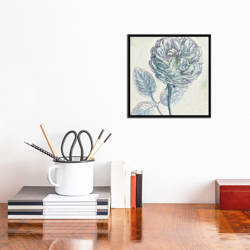 Belle Fleur III, impression sur toile tendue, H 18 po x l 18 po x P 1,5 po, Toile avec cadre noir, Pas de tapis