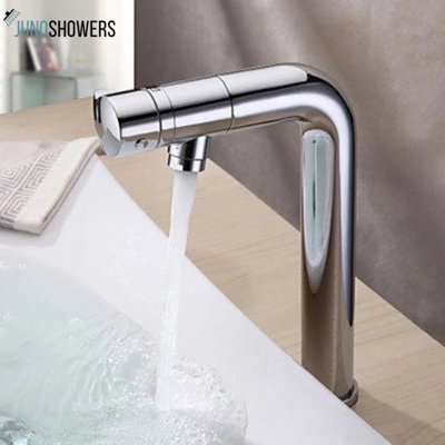Juno Sophia Bathroom Sink Faucet with Revolvable Spout Chrome Finish