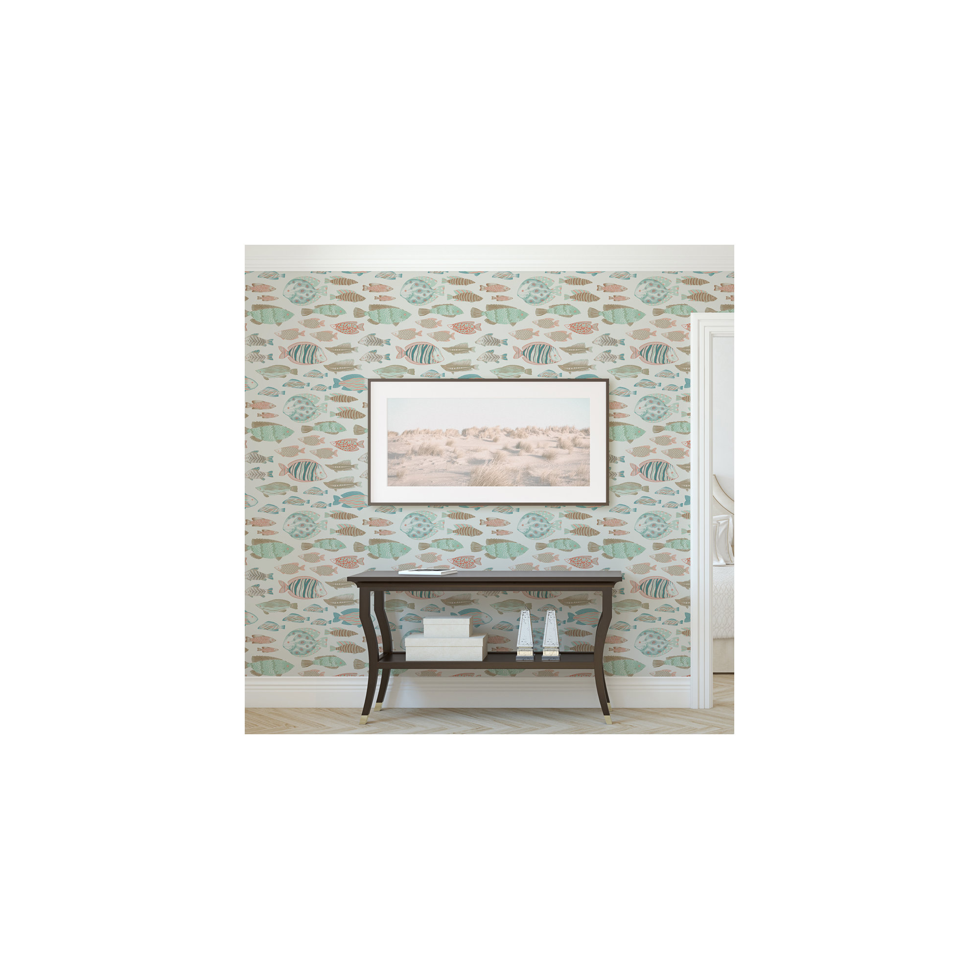 Marine Fish Peel And Stick Wallpaper, Ocean Spray