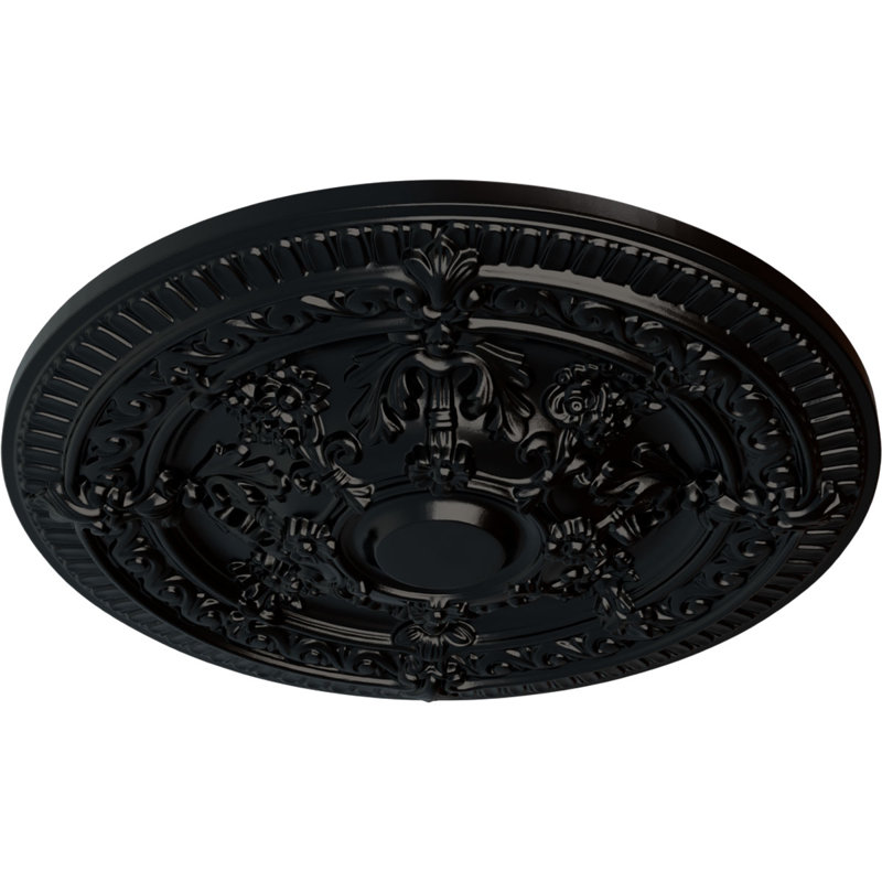 Médaillon de plafond 26 po x P 3 po Vincent (convient aux auvents de 6 po ou moins), Noir de jais