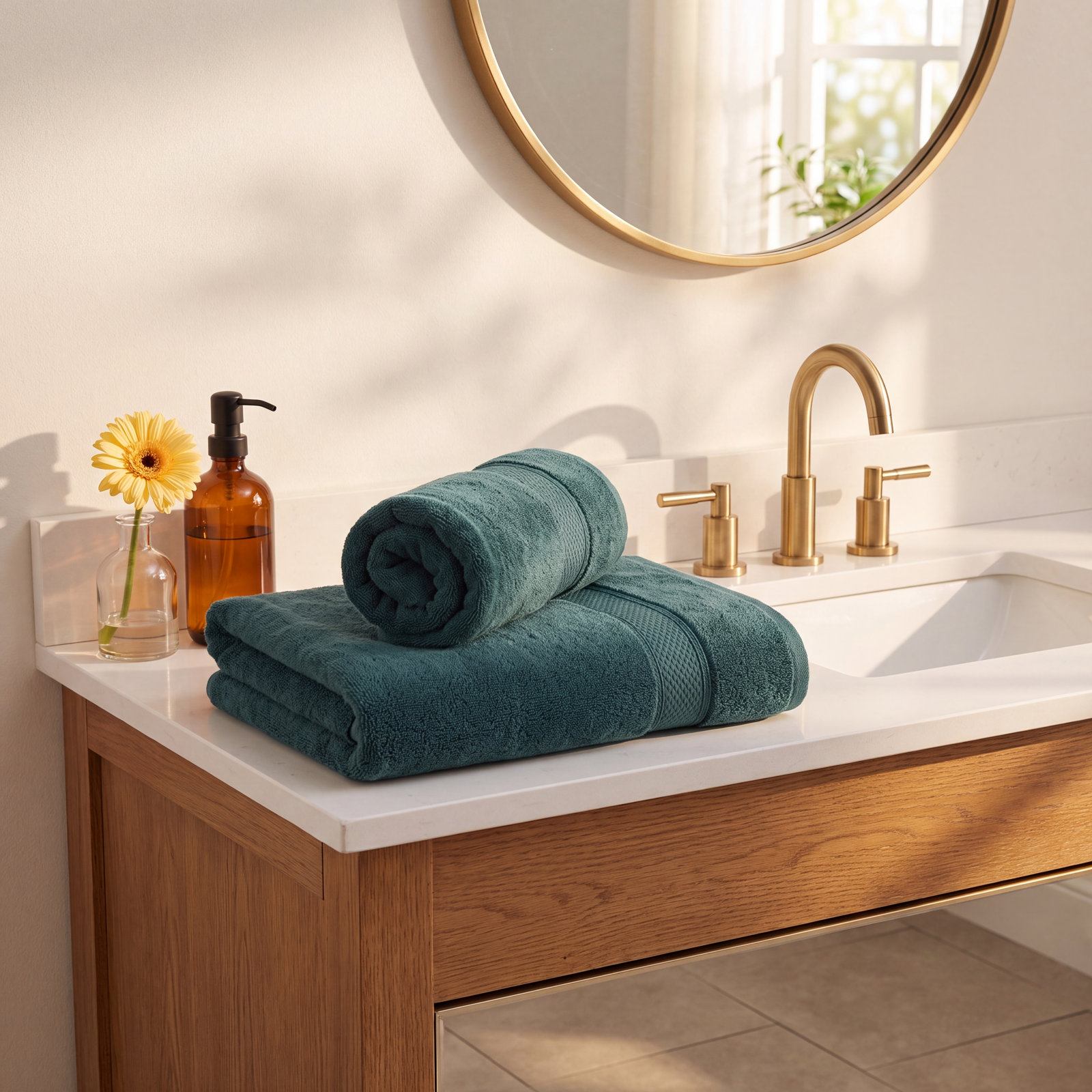 Renata 2-Piece Egyptian Cotton Bath Sheet Set, Teal
