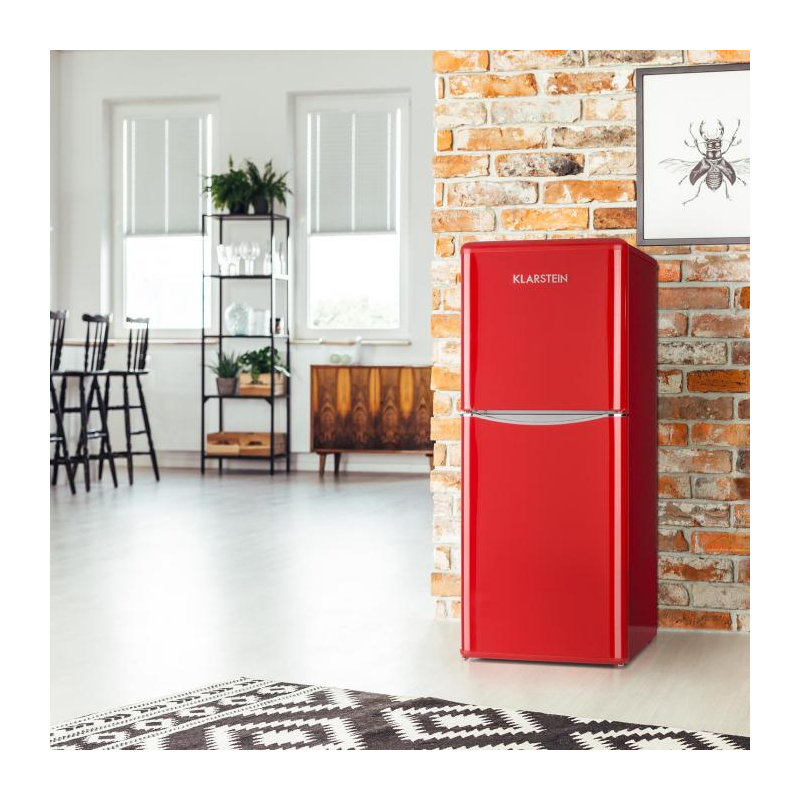 Klarstein Monroe 108m³ L Freestanding Mini Fridge, Red
