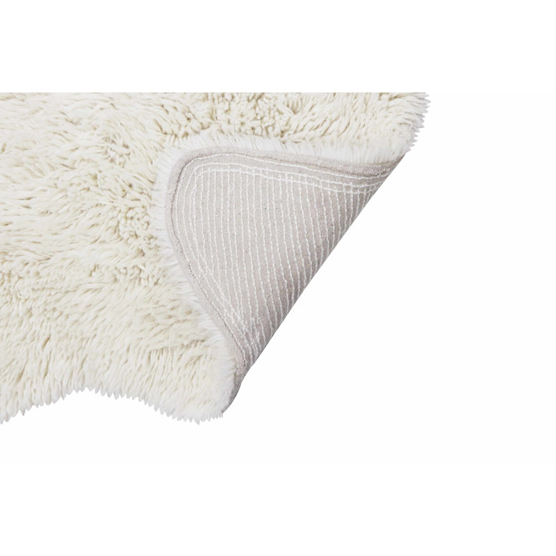 Eco Chic Sheep White Handwoven Woolly Rug 2'5" x 3'7"