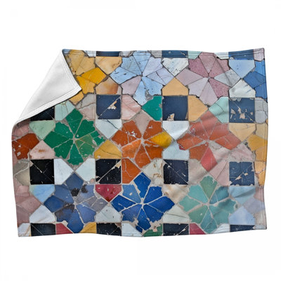 Geometric Abstract Fleece Throw Blanket - Throws for Sofas or Beds