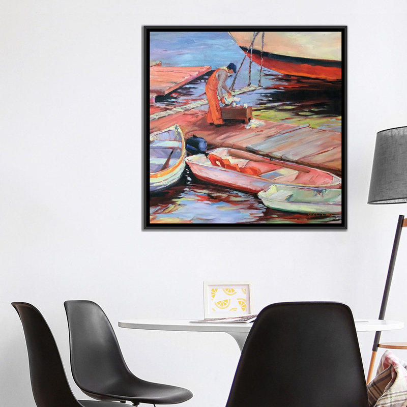 Fishing Maine by Barbara Cleary - Gallery-Wrapped Canvas Giclée on Canvas, 93.98 cm H x 93.98 cm W x 4.445 cm D, Black