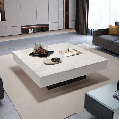 Table basse carrée en pierre de luxe italienne légère