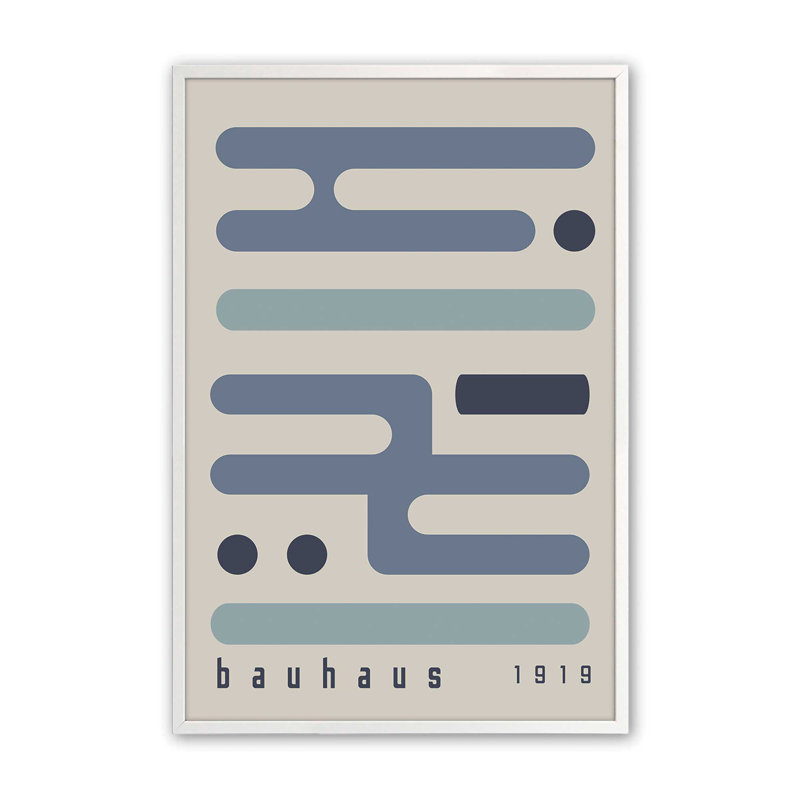 Midnight Bauhaus Minimalist Circuitry, reproduction encadrée, H 11 po x l 9 po x P 1,25 po, Blanc opaque