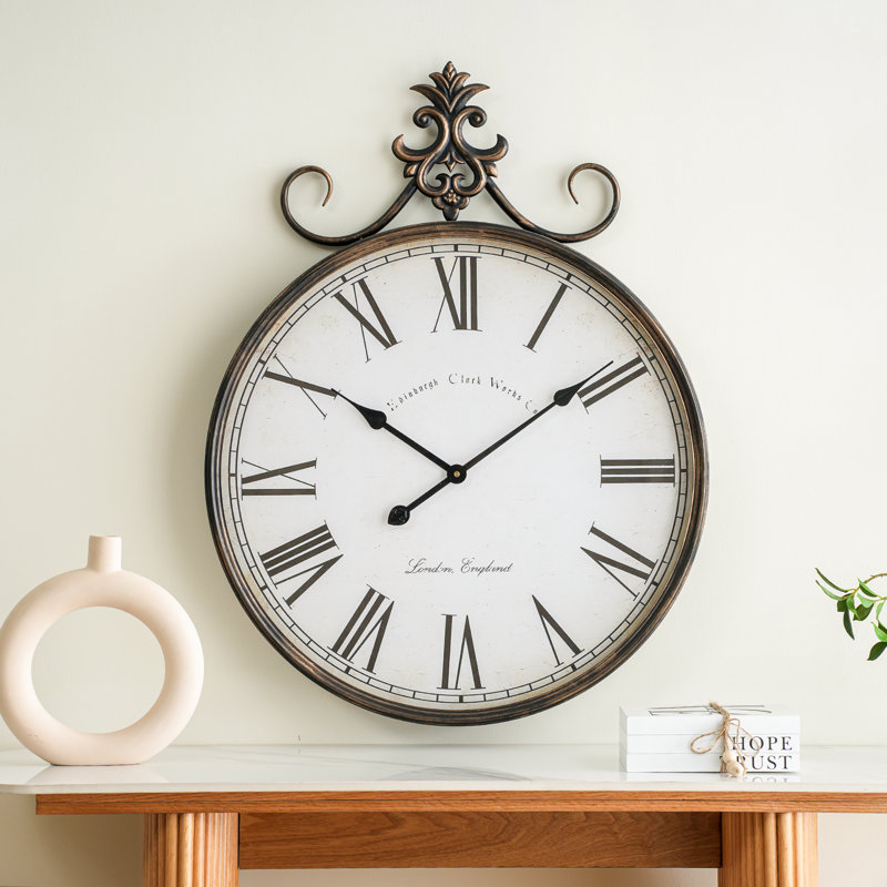 Alexandros Wall Clock Metal Antique-gold Accent Clock, 60 x 78.5cm
