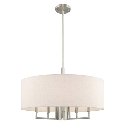 Lustre tambour en acier à intensité variable 6 lumières Flaire