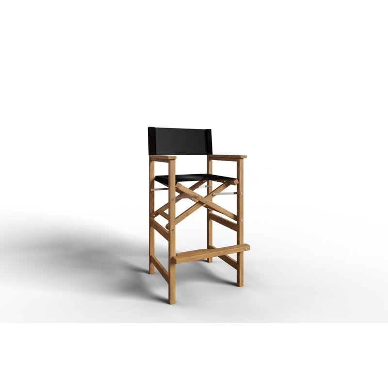 Chaise de salle à manger d'extérieur en bois Nawaal, Bois naturel / noir