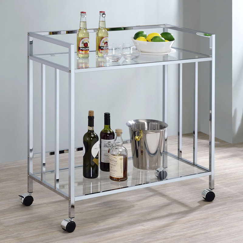 Metal Bar Cart, Chrome