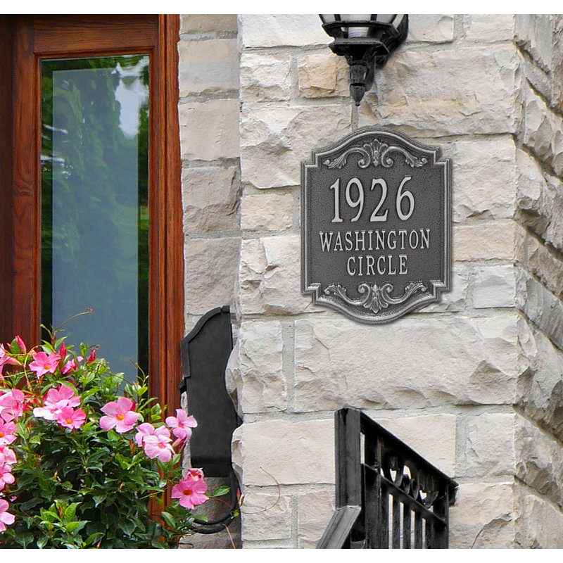 Signature Series 3-Line Wall Address Plaque, Gray, Smoke Gray, Yes