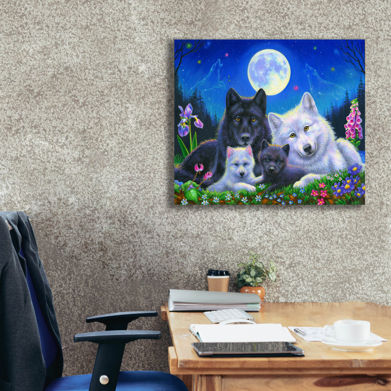 «Howling Moon» par Bridget Voth, H 26 po x l 30 po x P 1,5 po