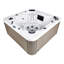 Ebern Designs VILLARRICA 7895 Volt Acrylic and Stainless Steel Square Hot Tub in Brown