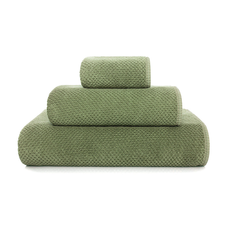 Bee Waffle Waffle Bath Sheet, Jade, Washcloth