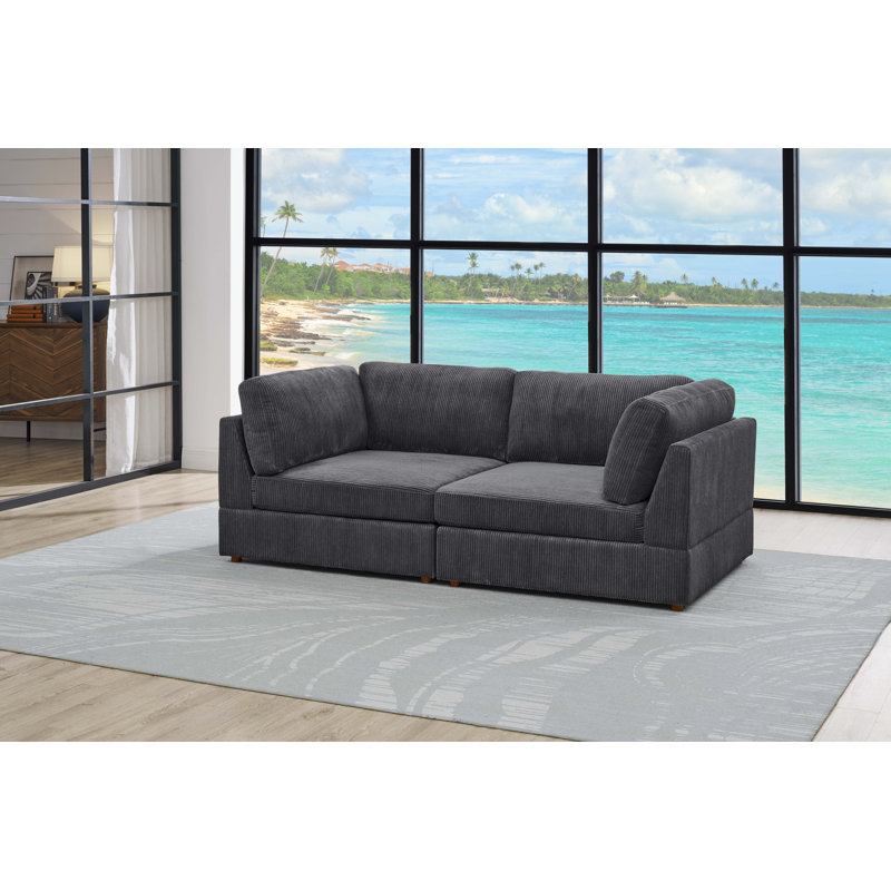 Naamana 90" Upholstered Sofa, Dark Gray