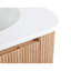 Meuble-lavabo mural 24 po, profil courbé avec finition en bois naturel, lavabo en marbre de culture, tiroir spacieux pour le rangement des cosmétiques - conception intégrée en pouces, bois à texture ondulée, fermeture en douceur-1476024670
