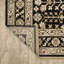 Tapis noir / beige en laine mélangée à motif floral Abena-1991419566