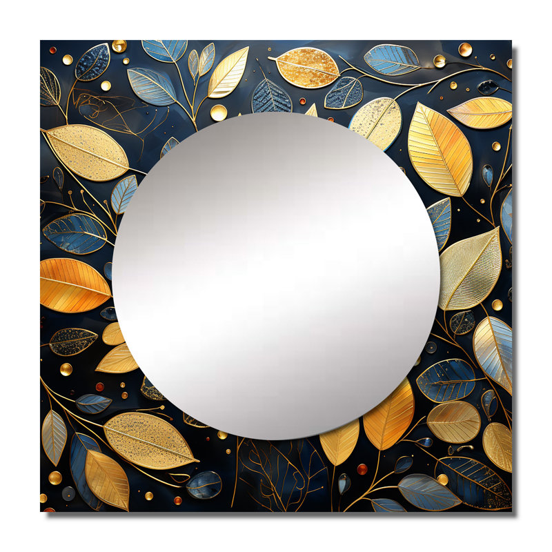 Miroir mural de salon Lillea - Leaves, 23 po x 23 po