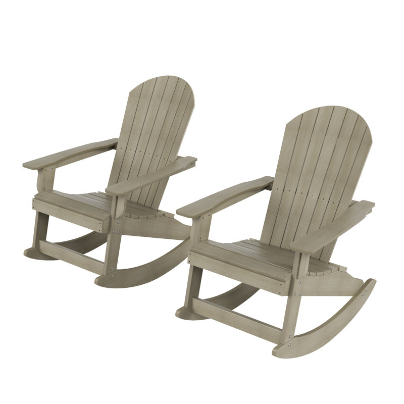 Arrlo Outdoor Adirondack HIPS Rocking Chair, Weathered Gray