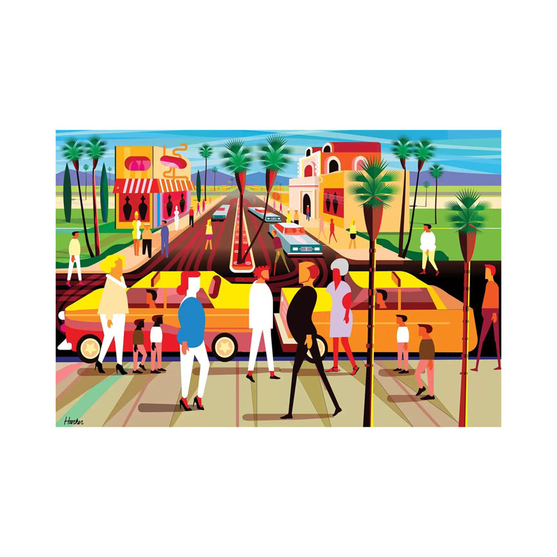 «El Paseo Palm Springs» par Charles Harker, impression sur toile tendue, H 8 po x l 12 po x P 0,75 po