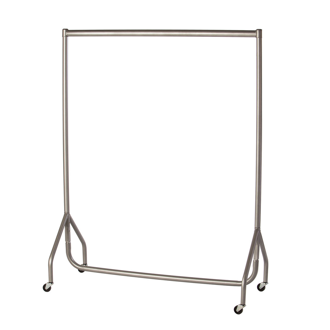 120cm Long x 150cm Tall Heavy Duty Rolling Clothes Rail Garment Storage Rack Silver