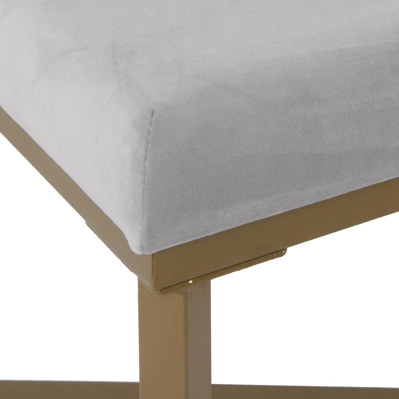 Bridgegate Polyester Blend Upholstered Bench, Silver