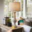 Ensembles de lampes de table 27,75 "à 3 voies à intensité variable de style rustique avec 2 tables de chevet rustiques en bois pour le salon, la chambre à coucher avec 2 ports USB, blanc délavé (2 ampoules incluses)