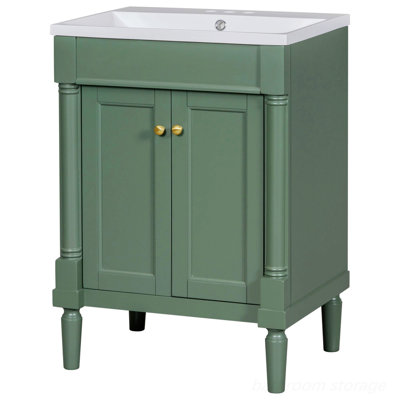Meuble-lavabo de salle de bain avec lavabo supérieur, meuble de rangement pour salle de bain, meuble-lavabo simple avec tablettes de rangement
