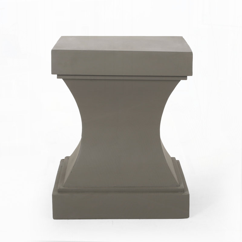 Outdoor Side Table, Light Gray
