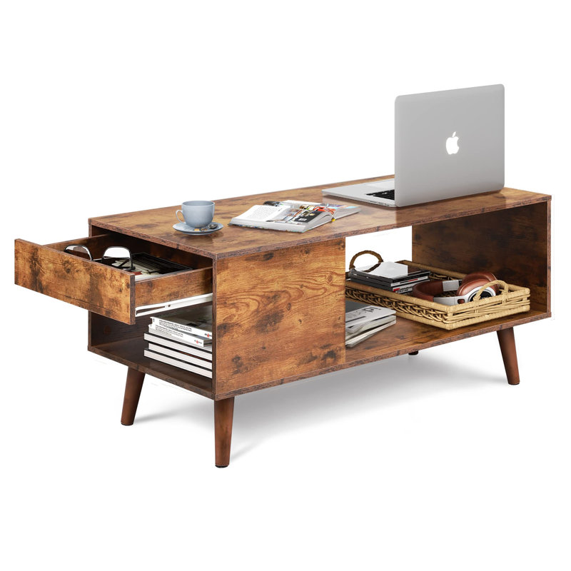 Table basse en bois avec 1 tiroir de rangement pour le salon Abdulwahid