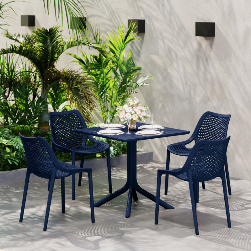 Ensemble repas carré pour 4 personnes, Marine