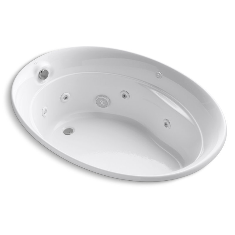 Baignoire tourbillon encastrée 60 "x 43" Serif, Blanc