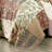 Beige/Red Cotton Reversible Quilt Set-845406716