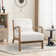 Hertford 26" Wide Mid Century Upholstered Solid Wood Accent Chair with an Extra Pillow